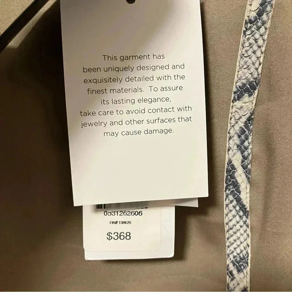 NWT  Carlisle python leather taupe blouse top - Picture 8 of 9